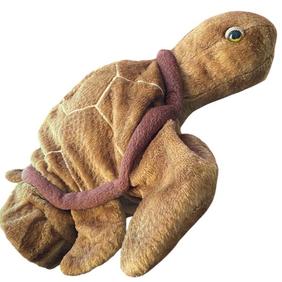 Caltoy Brown Spotted Sea Turtle Ocean Animal Soft Plush Hand Puppet Pretend Toy - Picture 1 of 11